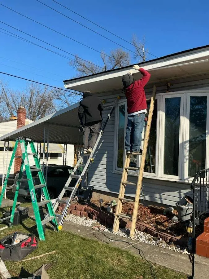 Restoration crew performing exterior repair in Mocksville